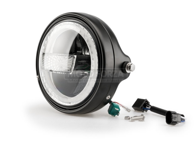 Scheinwerfer LED RF Lamelle 7 Zoll Positionslicht WI/OR schwarzer Rand REF  50