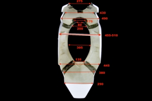 Moto 2 ICP Caretta 2010-2012 Vorneverkleidung Racing V3 - inkl. DZUS Schnellverschlusset, GFK - Abmessungen