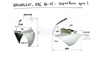 Kompletní sada 3-dílná Racing SUPERTWIN Kawa sedlo
