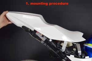 Suzuki GSXR 1000 2017- preview installation of rear part - seat closed incl. seat support
