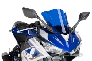 Yamaha YZF R3 2015-2018 -Scheibe PUIG - Racing Double Bubble - Blau