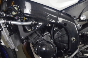 Yamaha YZF R6 2017- Rahmenchützer - Links, Carbon auf Motorrad